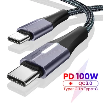 100 W Кабел Тип C Кабел За Бързо Зареждане С led 5А C USB Кабел, Кабел За Данни За Samsung, Huawei, Xiaomi Телефон кабел Кабел за зареждане