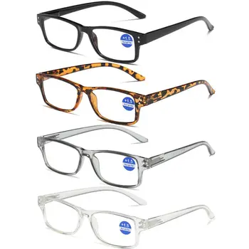 1БР Анти-UV Сини Лъчи Очила За Четене Ultralight Правоъгълник Рамка Далечния Точка на Очила за Компютър Пружинен Шарнир Пресбиопия Очила