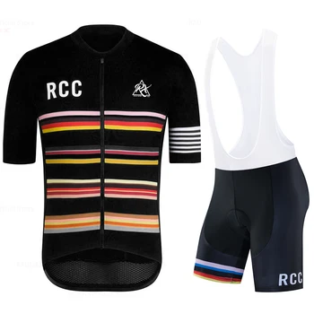 2021 Мъжки дрехи се Носят по-Добре RCC Rainbow Pro Team Колоездене Джърси Комплект С Къс Ръкав Велосипедна Дрехи Лято МТБ Пътен под Наем Риза