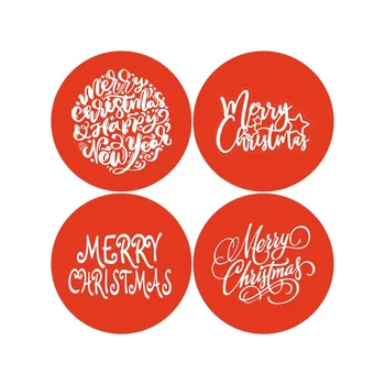 25 ММ, Кръгли Червени Коледни Поздравителни Етикети За Малкия Бизнес Подарък Кутия оборудване запечатване на Етикета Празнична Украса Опаковка Доставки на Едро