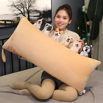 90 см Скъпа Симулация на Кучето Играчка Плюшен 3D Печат плюшена играчка Куче Плюшен Възглавница е Мека Мультяшная Възглавница Детска Кукла, Домашен Подарък Decro