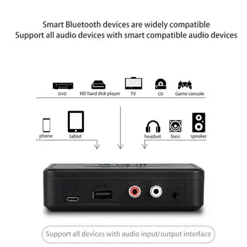 Bluetooth5.0 Безжичен Аудиоприемник с функцията NFC AUX вход 3.5 мм USB Smart Възпроизвеждане на Стерео Безжичен Адаптер За Комплект за кола Говорител