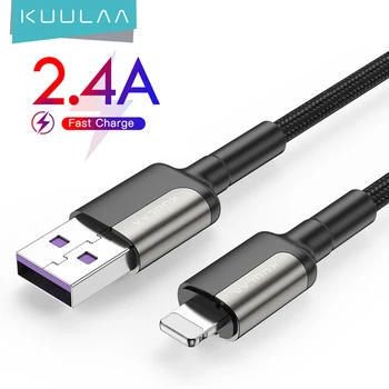 KUULAA USB Кабел За iPhone 11 Pro Max Xs X 8 Plus Кабел 2.4 A Кабел за бързо зареждане на iPhone 7 6 SE Кабела на Зарядното устройство, USB Линия за предаване на Данни