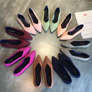 Maggie's Walker/ Дамски Нова ежедневни обувки в ярки цветове, Вязаная обувки на плоска подметка с остри пръсти, Тканая Дишащи обувки, повече цветове, размери 35 ~ 40