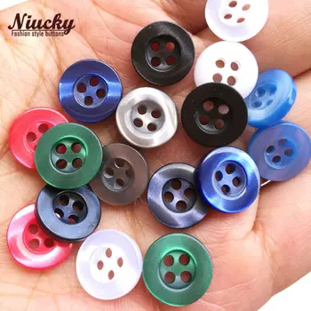 Niucky 11,4 мм 18L 4 Дупки 8 Цвята Висококачествени облекло с седефени Копчета за Ризи от Смола, за екологично чисти Дрехи R0201-042
