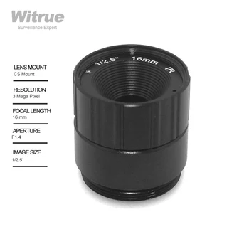 Witrue HD 3-Мегапикселов Обектив за видеонаблюдение 16 мм CS Mount F1.4 с Бленда 1/2.5