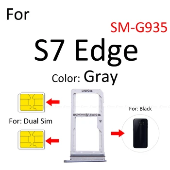 Гнездо За SIM-Карти Слот Тава Притежателя Четец Конектор Micro SD Адаптер Контейнер За Samsung Galaxy S7 Edge G930 G935 резервни Части