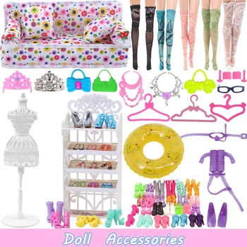 Дамски обувки за Барби на висок ток, аксесоари за Барби, Модни аксесоари, Дрехи за Барби, Дамски Мебели, Закачалка за куклена къща