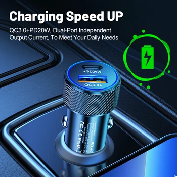 Зарядно за кола ОЛАФ USB C Бързо Зареждане на QC 3.0 PD Зарядно за Кола Type C Зарядни За iPhone 12 13 Pro Xiaomi Huawei Samsung
