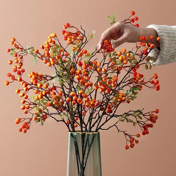 Изкуствени Растителни Орнаменти, Имитация на Цвете Плодове Есента на Водещата Линия Красива без нужда от поддръжка Дължина 70 см Имитация на Растенията