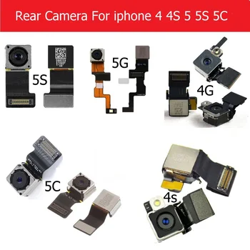 Истински основна задна камера за iphone 4 4s 5 5s 5c задната камера с гъвкав кабел стенни модел тествани резервни части за мобилни телефони