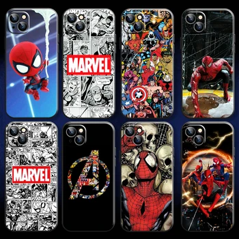 Калъф За мобилен телефон с Логото на Marvel Spiderman за iPhone 11 12 13 Pro MAX 6 6S 7 8 Plus X XR XS Mini SE 2020 Силиконова Делото на Корпуса