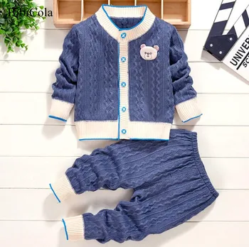 Комплекти дрехи с свитером за пролет-есен за малки момчета и момичета, модерна детска тениска + coat + панталони, костюми за деца, спортен спортен костюм