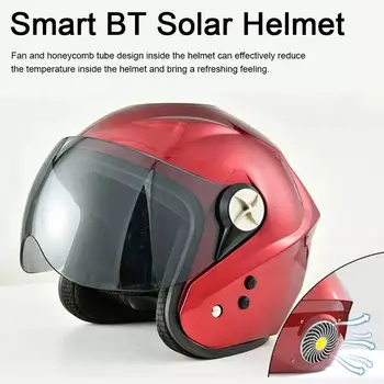 Лятна Слънчева Енергия Умен Bluetooth Охлаждащ Вентилатор Колоездене Мотоциклет Шлем Слънчев Удобен Унисекс Енергиен Шлем С Храненето R7P4