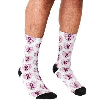 Мъжки смешни чорапи, Чорапи за Борба с рака на гърдата, harajuku, Мъжки Щастливи чорапи в стил хип-хоп, Новост, сладки чорапи за момчета, Ежедневни Луди Чорапи за мъже