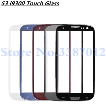 На предния капак на Обектива За Samsung Galaxy S III S3 GT-I9300 I9300 i747 Корпус Сензорен Екран със Сензорно Стъкло LCD Дисплей, Външно Стъкло