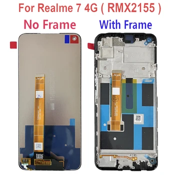Оригинален дисплей За Realme 7 4G 5G RMX2155 RMX2111 LCD Dipslay Смяна на сензорен екран Дигитайзер За Realme7 LCD с рамка