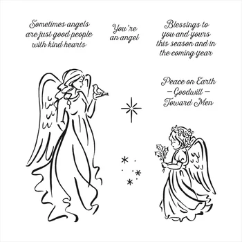 Печат Ангел на мира и Печати от Красиви Писма и Ангел 2021 Нови Коледни Прозрачни Печати за Направата на Картичките за Scrapbooking със собствените си ръце