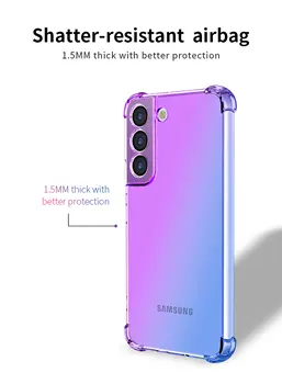 Прозрачен Сладък Градиентный Калъф за Samsung Galaxy S23 S21 S22 Plus Ultra S9 S10 S7 S8 Тънък устойчив на удари Гъвкав Калъф от TPU със защита от Надраскване