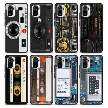 Ретро Камера Печатна Платка Музикални Ленти Калъф За Телефон Xiaomi Redmi Note 9 9T 10 10s 11 11s 11E 8 7 Poco M3 M4 Pro 5G Седалките