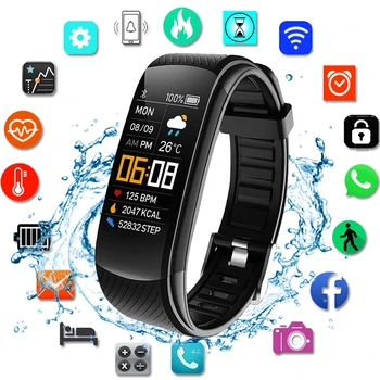 Спортни Умен Часовник Фитнес Тракер Смарт Часовници Мъжки Дамски Bluetooth Гривна За Android и IOS и Електронни Часовници, Водоустойчиви Часовници