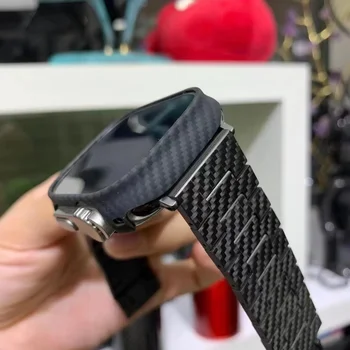 Ултра тънък твърд калъф със защита от падане за Iwatch Series 4 40 44 мм, калъф от чисто въглеродни влакна за Apple Watch Серия 5 6 SE 44 мм
