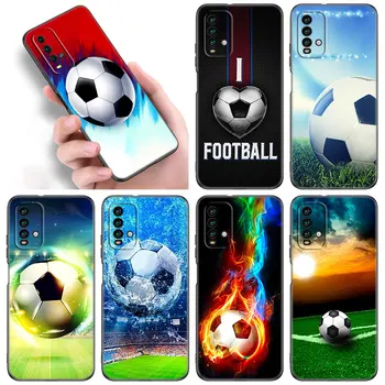 Футболен Спортен Калъф За телефон Xiaomi Redmi Note 10 9 Pro Max 10S 10T 9А 9В 9S 9T 8A 8T 8 7 Pro мек Калъф от TPU черно