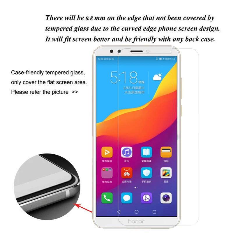 2 Бр. ЗА Huawei Honor 8 S-Високо качество Закалено Защитно стъкло на KSE-LX9, KSA-LX9 Защитно фолио за екрана 5