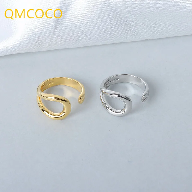 QMCOCO Геометрично Пръстен е Сребърен Цвят, Дамска Мода, Индивидуалност, INS, хип-хоп, Просто Пръстен Върху Показалеца си, Дамски Бижута и Аксесоари 4