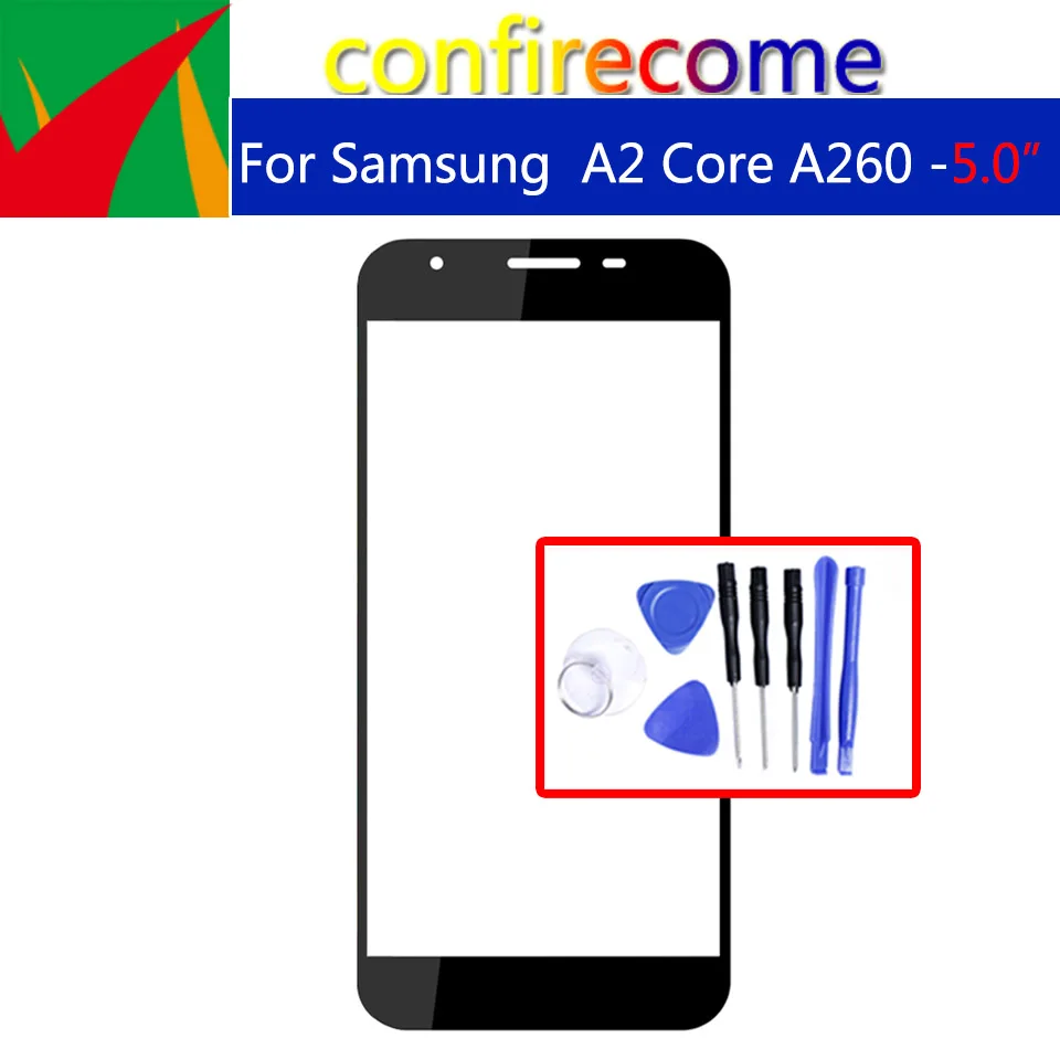 Замяна За Samsung Galaxy A2 Основната A260 Сензорен екран Преден Стъклен панел LCD Външен обектив 0