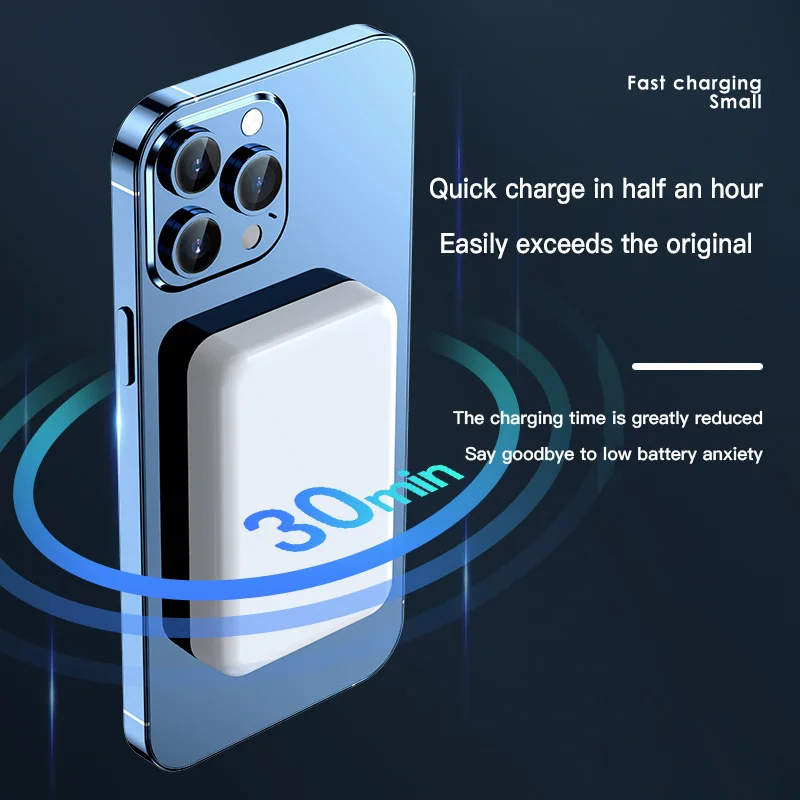 Магнитен Банка Хранене Мини Безжична Бързо Зареждане на Преносими Зарядно Устройство 20000 ма външна Батерия За iPhone13 14 3