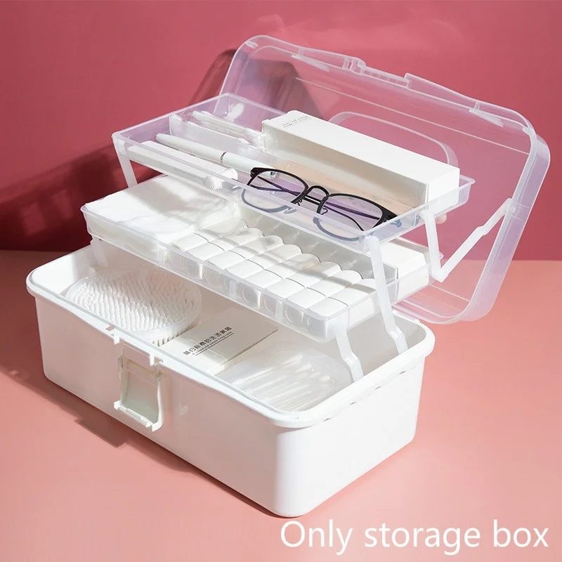 Прозрачен Пластмасов Медицинска Кутия за Преносим Домакински Многослоен Контейнер За съхранение на Многофункционална кутия 5