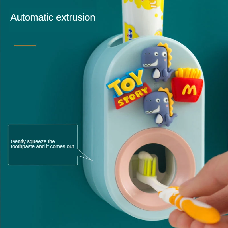 Удар-безплатна автоматична паста за зъби, опаковка на паста за зъби, сокоизстисквачка домакински карикатура деца паста за зъби притежателя на аксесоари за баня 0