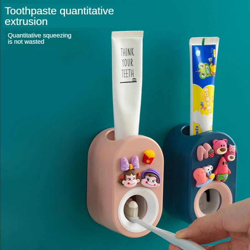 Удар-безплатна автоматична паста за зъби, опаковка на паста за зъби, сокоизстисквачка домакински карикатура деца паста за зъби притежателя на аксесоари за баня 2