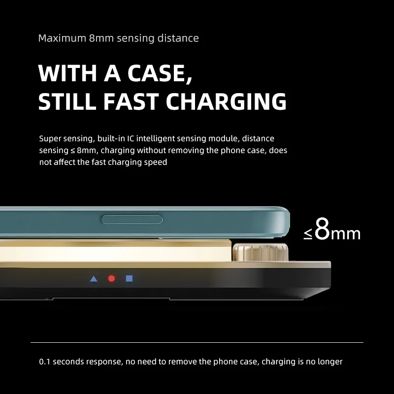 15 W СВЕТОДИОДНА Настолна лампа 4 в 1 Магнитно Бързо Безжично Зарядно Устройство за Нощно 10 Led Крушки За iPhone 13 Samsung Apple Watch Airpods 1