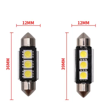 10шт 31 мм и 36 мм на 39 мм 41 мм C5W 3 5050 SMD LED CANBUS Венец Лампа Автомобилен Регистрационен номер Светлина Авто Корпус Вътрешна Куполна Лампа 12V