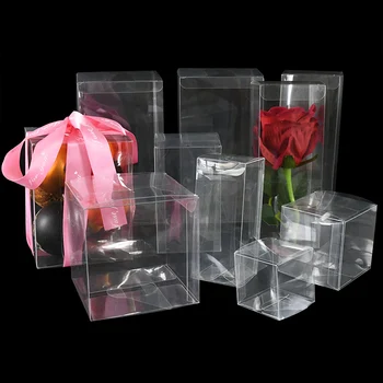 10шт PVC Прозрачна Кутия с Прозрачни Кутии За Подаръци Прозрачни Кутии Подарък за Опаковане на Бонбони за Коледа, Сватба, Рожден Ден Домашни Вечерни Аксесоари