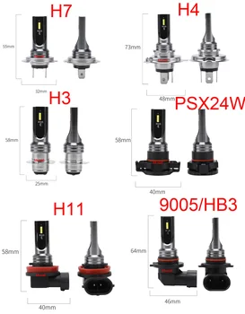 2 елемента H8 H11 HB4 9006 PSX24W Висококачествени Led Лампи Авто Фарове за мъгла управление на Автомобила Ходови Светлини на Предния Фар 6000 До 4300 Към