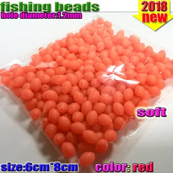 2019 риболовен мек светлинен овалния размера мъниста 3*4 4*6 5*8 6*8 6*10 7*10 8* 12 мм цвят: ЧЕРВЕН 1000 бр./лот