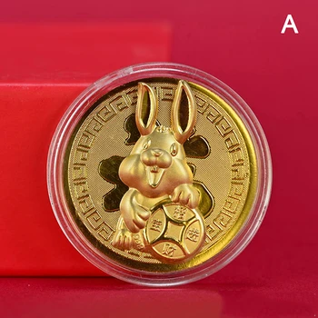 2023 Година Китайския Зодиак Заекът Възпоменателна Монета Сувенирное Изкуство Колекционерско Бизнес Празнична Украса Подарък 1 БР. Дропшиппинг