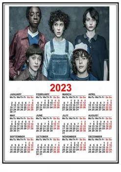 2023 Календар Плакат странно нещо Сезон 4 начало декор стенен декор стикер стенни живопис