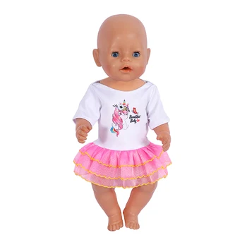43 см стоп-моушън Облекло Модерен 18 Инча Baby Born Сладка Рокля с Единорогом Аксесоари За Кукли Reborn Baby Doll Подаръци За Рожден Ден