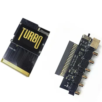 Black Gold Edition PCE PC engine конзола за игри на карта TURBO 600 1 и RGBS Карта Видео Усилвател RGBS Изходен Сигнал аудио изход