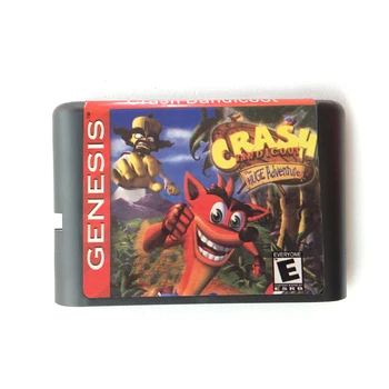 Crash Bandicoot за 16 битова игра на карти Sega MD за Mega Drive за видео конзола Genesis