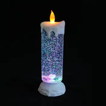 Led водна свещ, с променящ се цвят, електронна акумулаторна цветна водоустойчива led свещ с пайети, usb зареждане, за украса на дома
