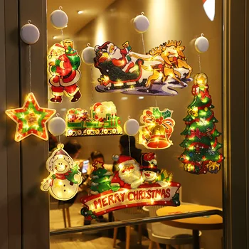 Led Коледна Лампа-Търтей, Коледна Украса за Дома на Дядо Коледа/, Снежен човек, Прозорец, Лампа, Коледни Подаръци, Декорация на Дома