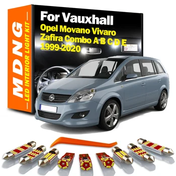 Led Комплект вътрешно Осветление За Opel Vauxhall Movano Виваро Zafira Combo A B C D E 1999-2016 2017 2018 2019 2020 Canbus Автомобилни Led Лампи