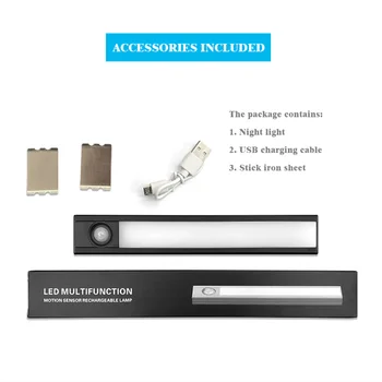 Led ултра тънък 20/40/60 см Сензор за Движение wireless USB Шкаф лека нощ Шкаф Лампа За Кухненски Шкаф Шкаф За Спалня