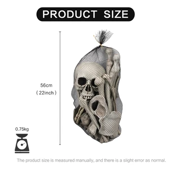 Molezu Хелоуин Чанта От Костите на Скелета ABS Пластмаса в Пълен Размер 28 бр. Комплект Украси За Хелоуин с Духове