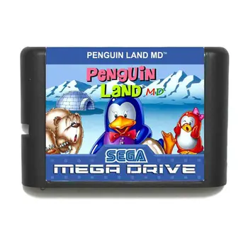 Penguin Land MD 16 битова Игрална карта за Sega Mega Drive За Genesis